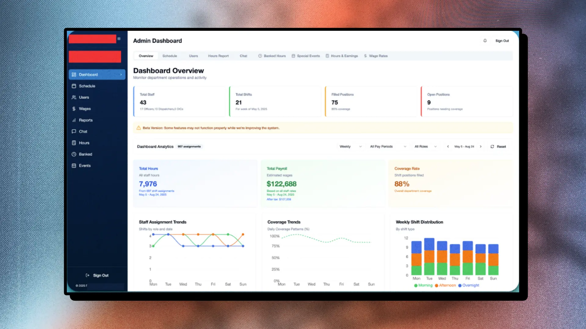 P-Services Scheduling screenshot